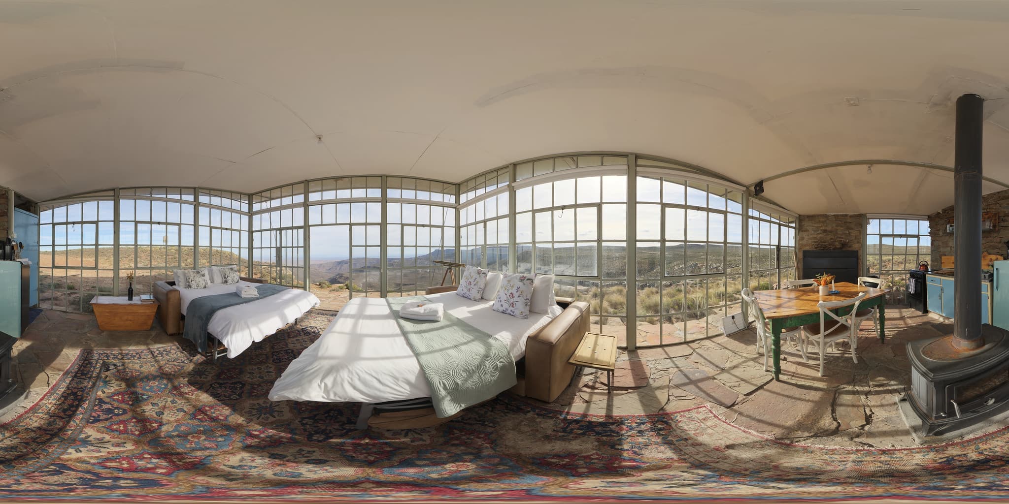 Panoramic contemporary interior prepared for a 360° experience